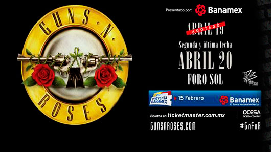 Guns N´Roses anuncia show extra no México