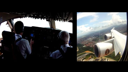 Veja vídeo feito dentro da cabine de comando do avião do Iron Maiden