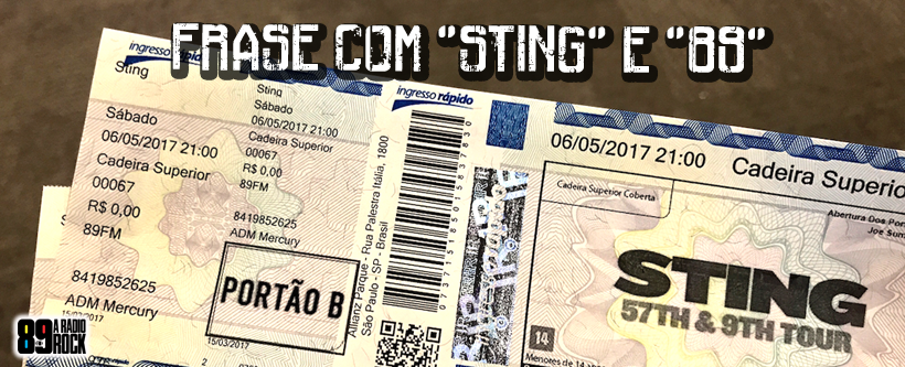 Concurso cultural: ingressos Sting via Facebook