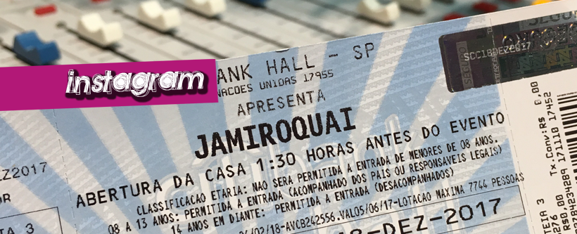 Ingressos Jamiroquai via Instagram