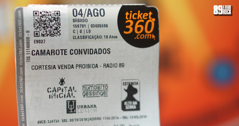 Ingressos para shows do Capital Inicial, Humberto Gessinger e Urbana Legion