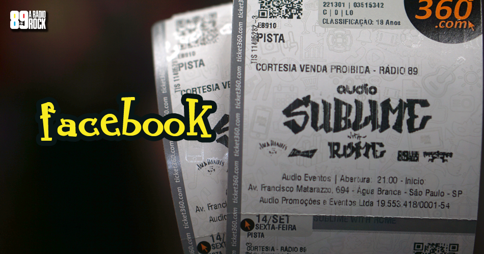 Ingressos para show do Sublime With Rome via Facebook