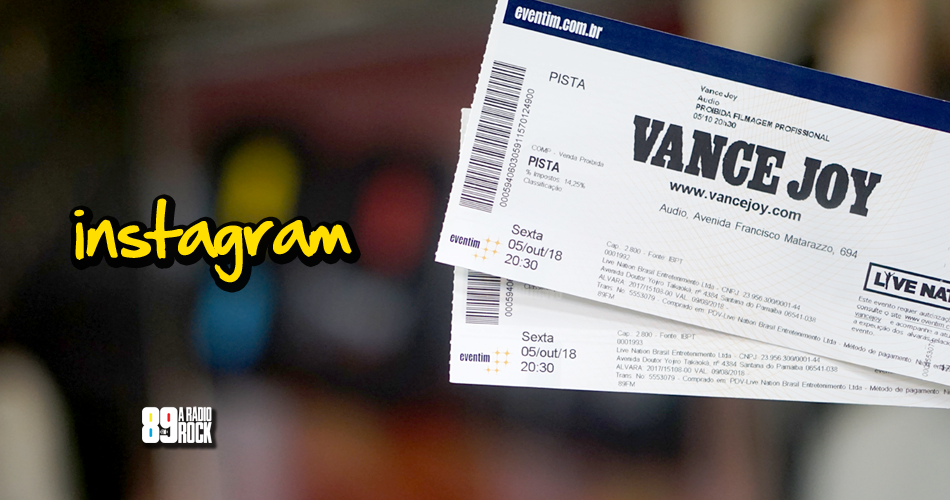 Ingressos para show do Vance Joy via Instagram