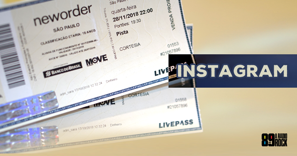 Ingressos New Order via Instagram