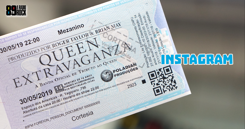 Ingressos Queen Extravaganza via Instagram