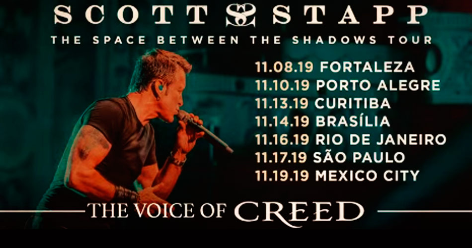 Confirmado! Scott Stapp, do Creed, anuncia seis shows no Brasil