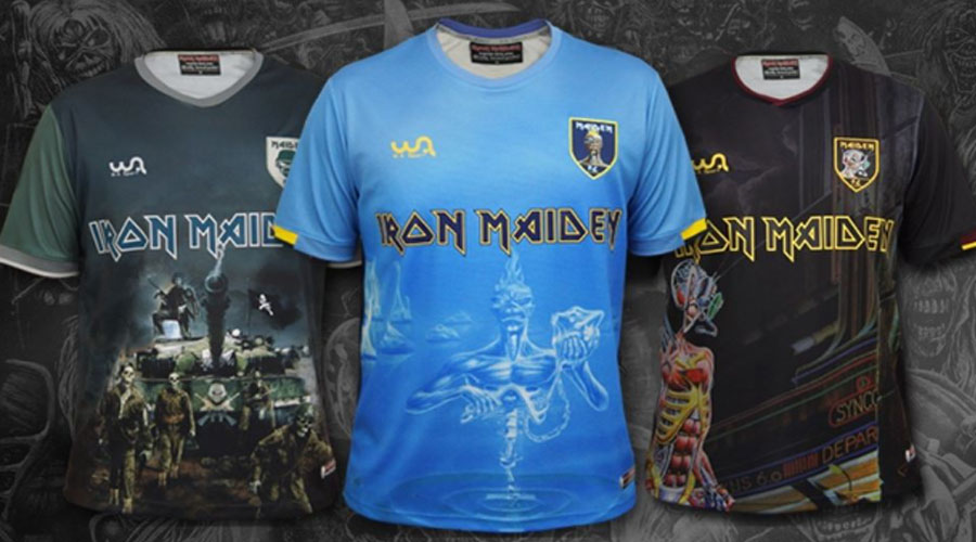 Álbuns clássicos do Iron Maiden se transformam em camisas de futebol