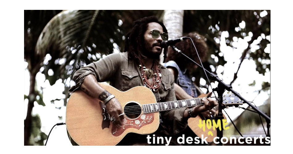 Lenny Kravitz faz performance on-line para a série “Tiny Desk” da NPR