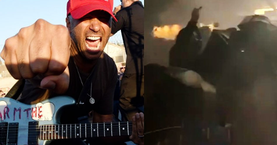 Manifestantes cantam “Killing in the Name” e são saudados por Tom Morello