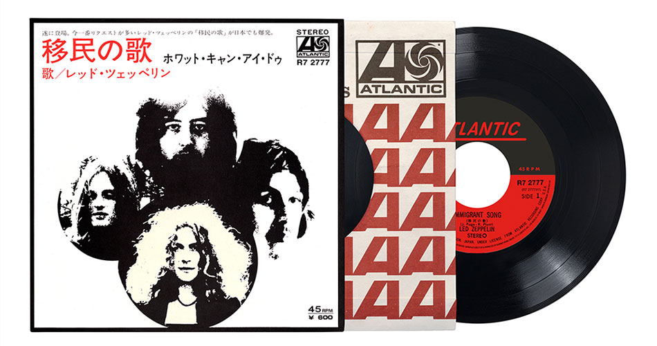 Led Zeppelin relança versão japonesa do single de 7” de “Imigrant Song”