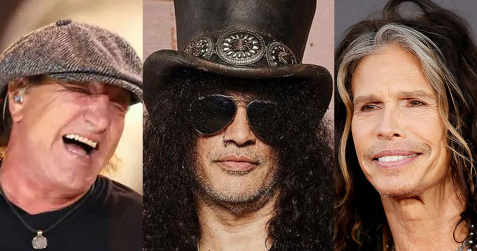 Slash revela como reuniu Brian Johnson e Steven Tyler numa mesma faixa de seu novo álbum